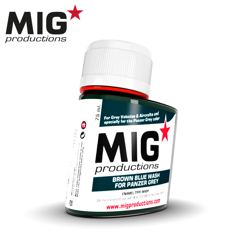 MIG Brown Blue Wash for Panzer Grey 75ml | 8436564926821