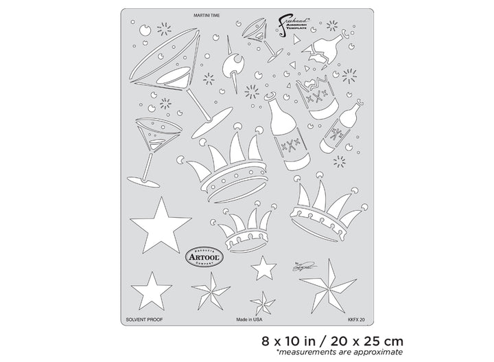 IWATA Artool Kustom Kulture Martini Time Freehand Airbrush Template by Craig Fraser | 758240150206