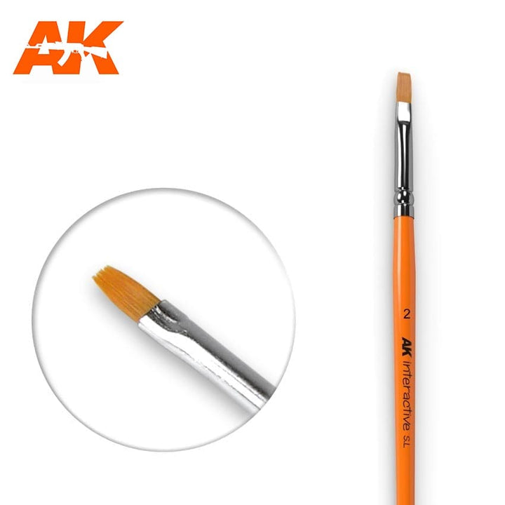 AK Interactive Flat Brush 2 Synthetic | 8436535576093