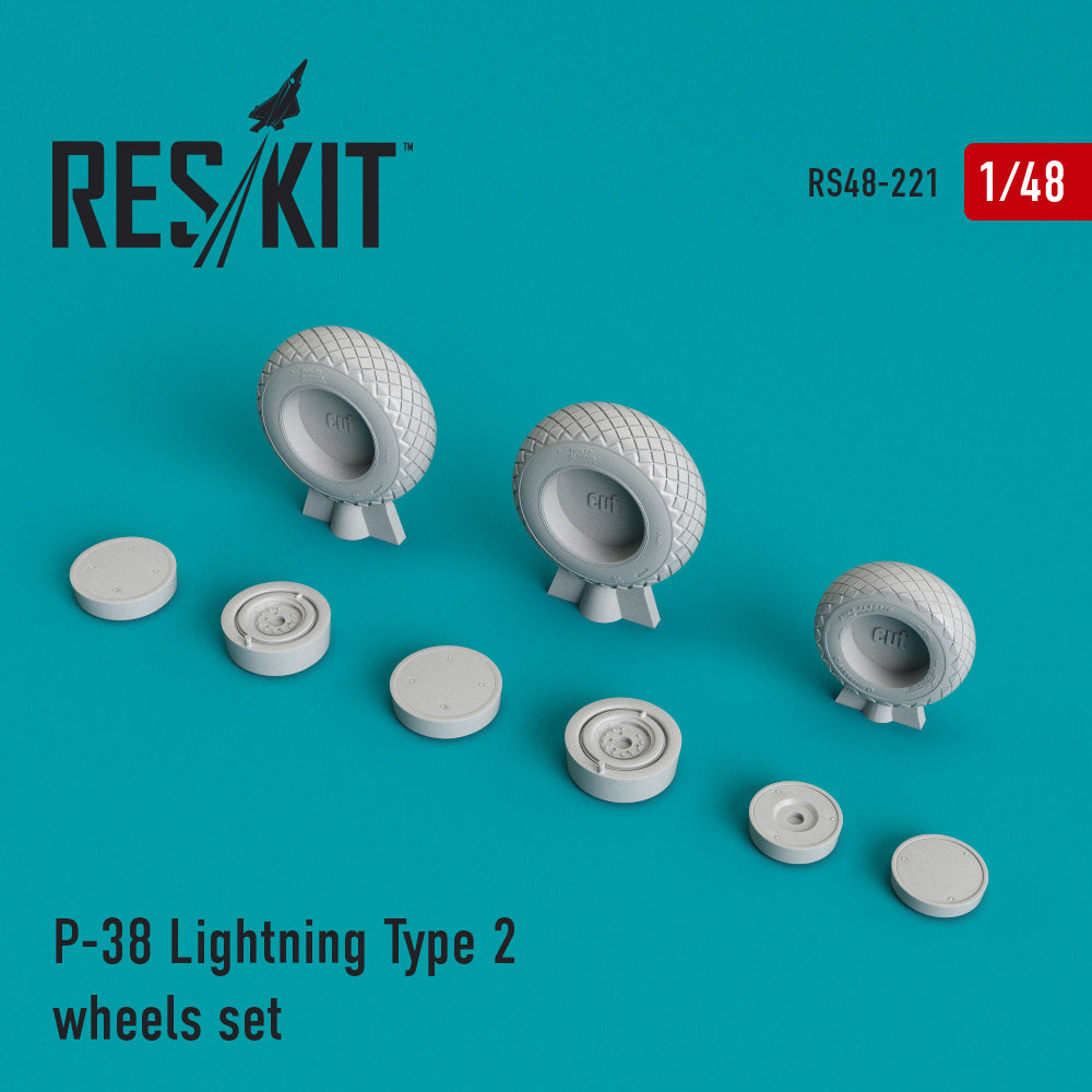 Res/Kit P-38 Lightning Type 2 wheels set | 4824594102218