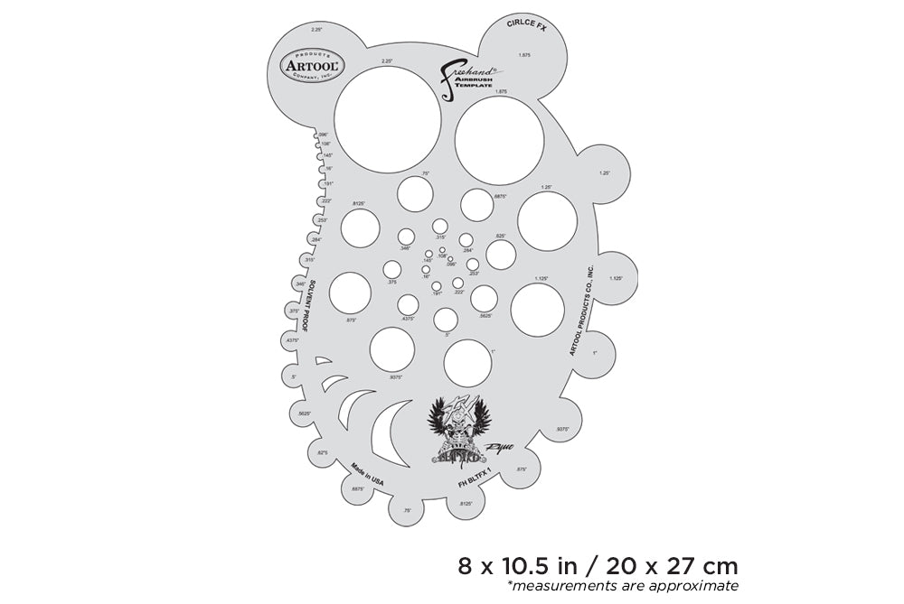 IWATA Artool Blasted FX Circle FXFreehand Airbrush Template by Ryan 'Ryno' Templeton | 758240150923