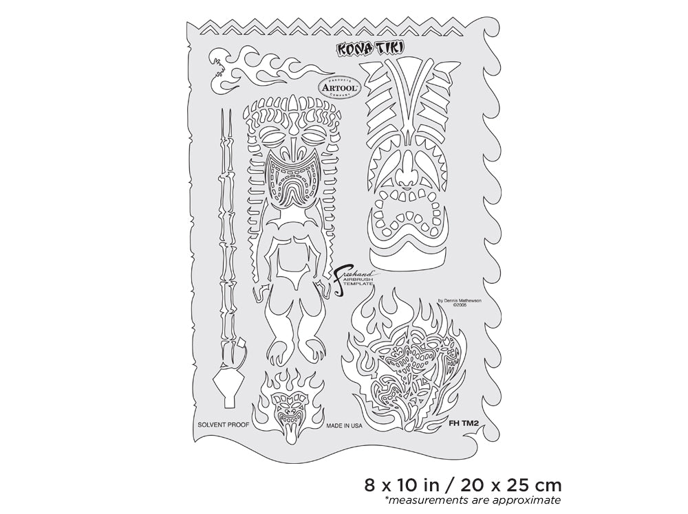 IWATA Artool Tiki Master Kona Tiki Freehand Airbrush Template by Dennis Mathewson | 758240132837
