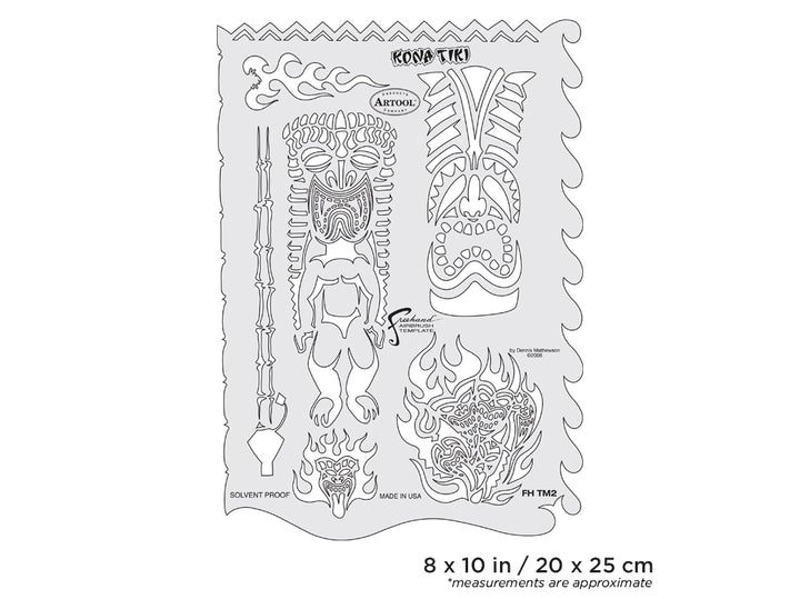 IWATA Artool Tiki Master Kona Tiki Freehand Airbrush Template by Dennis Mathewson | 758240132837