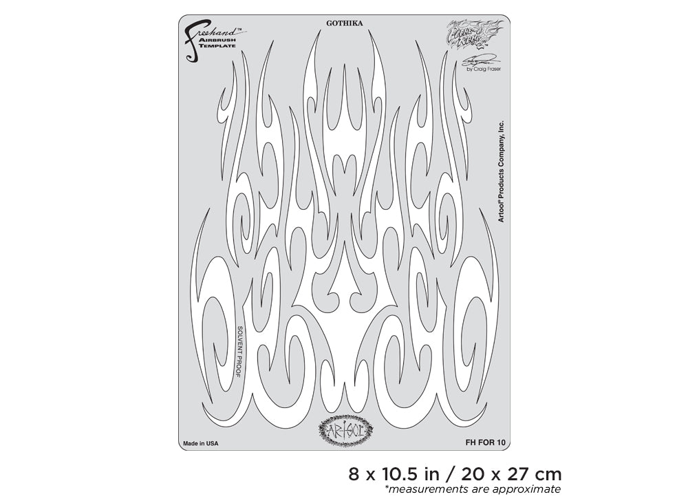 IWATA Artool Flame-o-rama 2 Gothika Freehand Airbrush Template by Craig Fraser | 758240038467