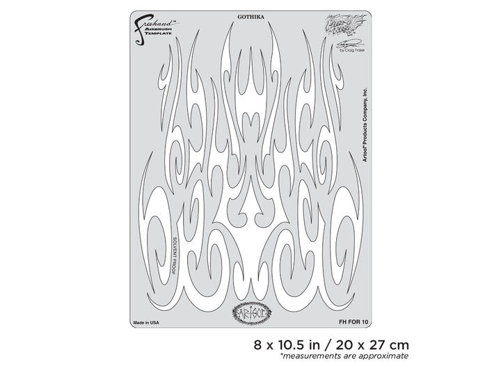 IWATA Artool Flame-o-rama 2 Gothika Freehand Airbrush Template by Craig Fraser | 758240038467