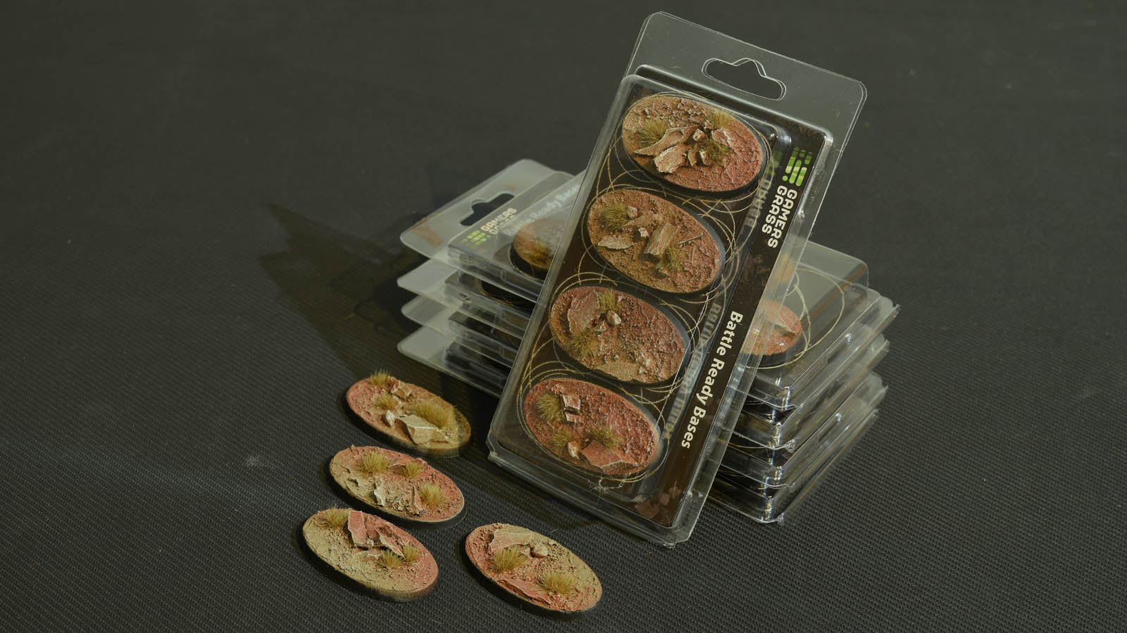 Gamers Grass Battle Ready Bases - Badlands - Oval 60mm (x4) | 738956788849