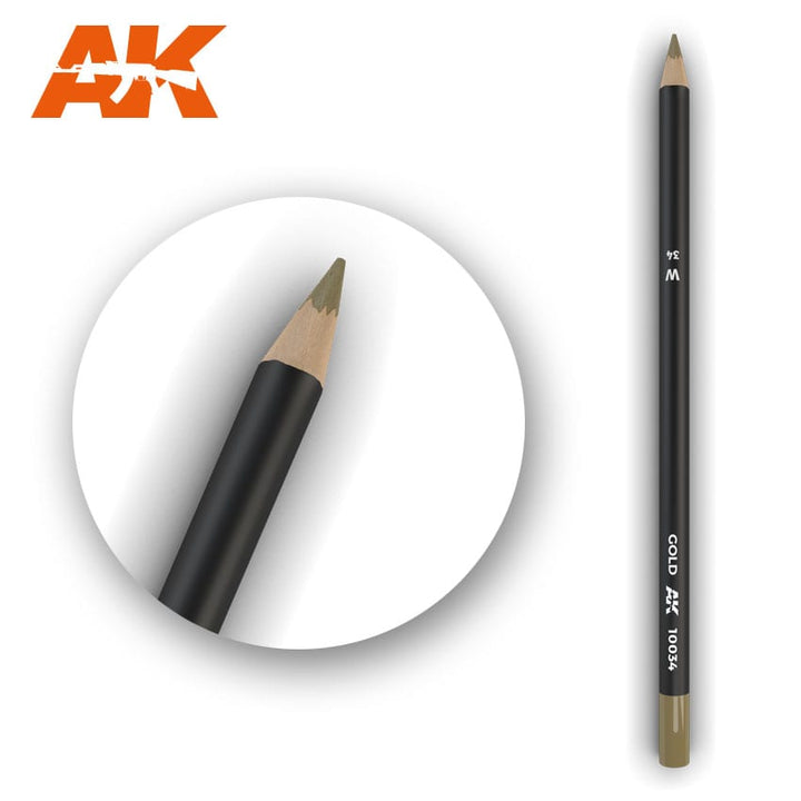 AK Interactive Weathering Pencil - Gold (Box - 5 Units) | 8436564929358