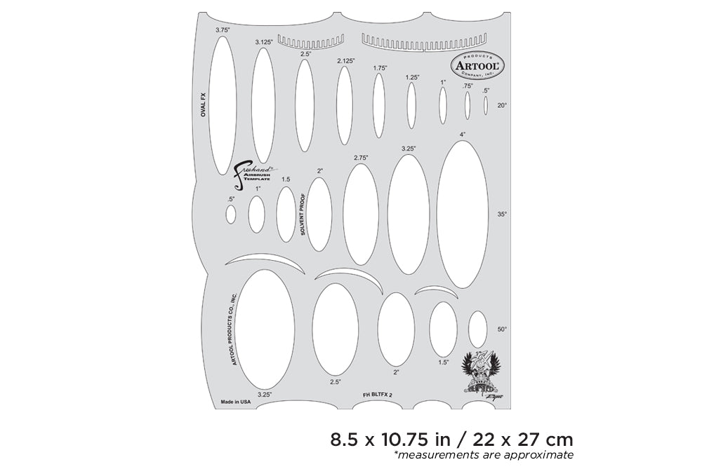 IWATA Artool Blasted FX Oval FX Freehand Airbrush Template by Ryan 'Ryno' Templeton | 758240150930