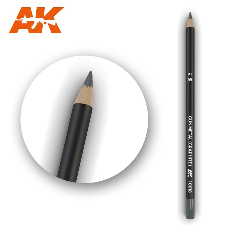AK Interactive Weathering Pencil - Gun Metal (Graphite) (Box - 5 Units) | 8436564929198