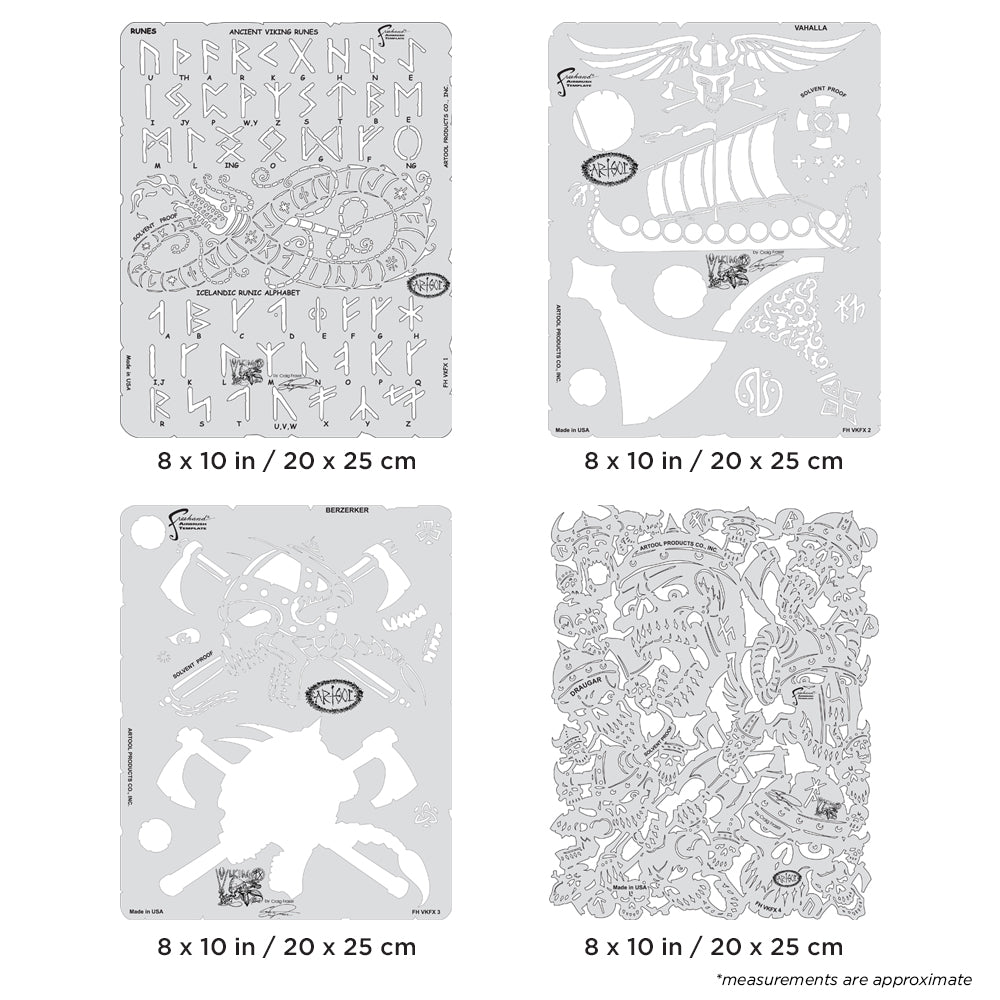IWATA Artool Viking FX Freehand Airbrush Template Set by Craig Fraser | 758240150886