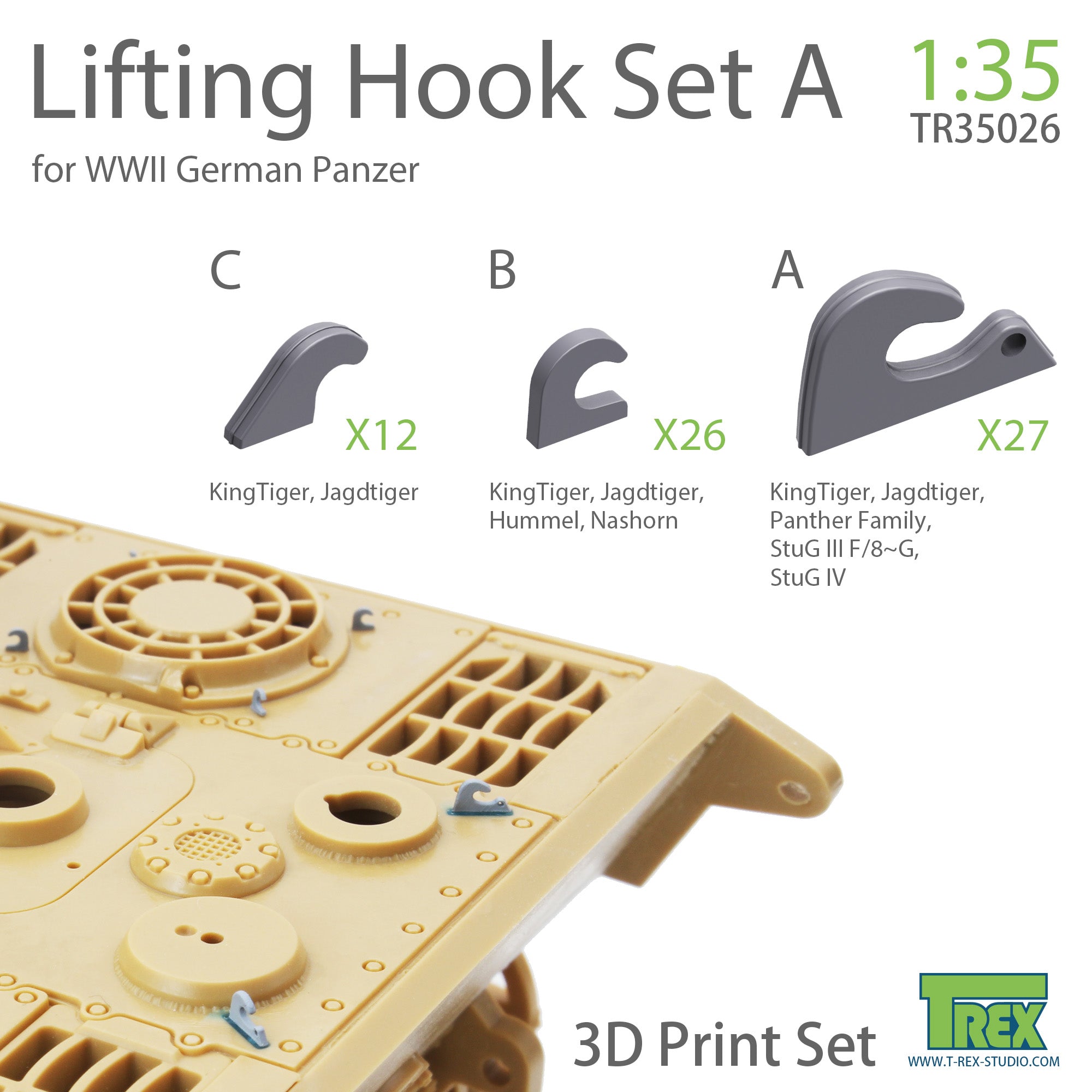 T-Rex Studio 1/35 Lifting Hook for WWW II German Panzer Set A | 6973984750336