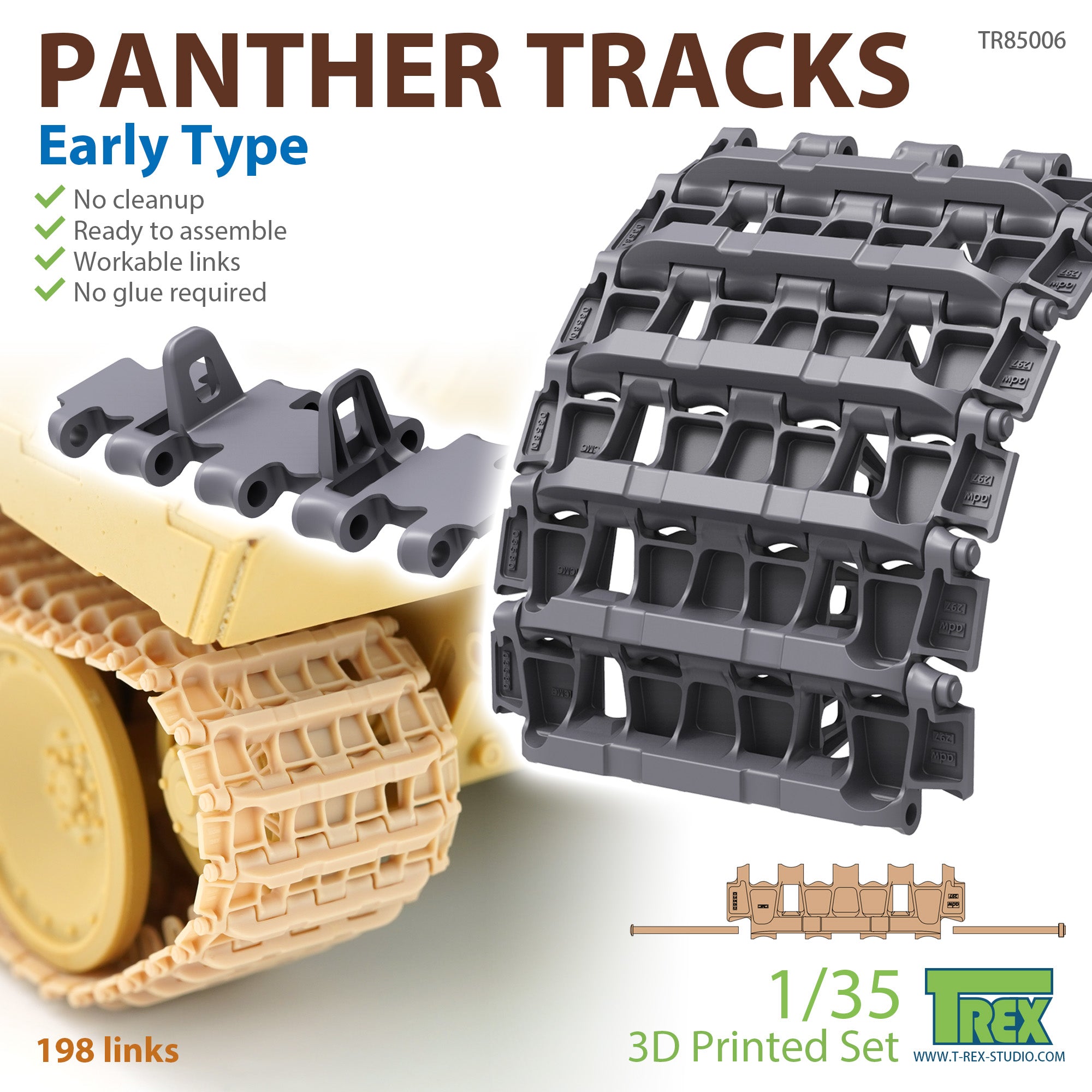 T-Rex Studio 1/35 Panther Tracks Early Type | 6973984751005