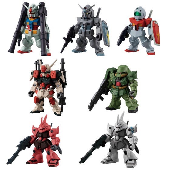 Bandai Shokugan Converge FW Gundam Converge #22 'Mobile Suit Gundam', Complete Set of 7 | 4549660700104