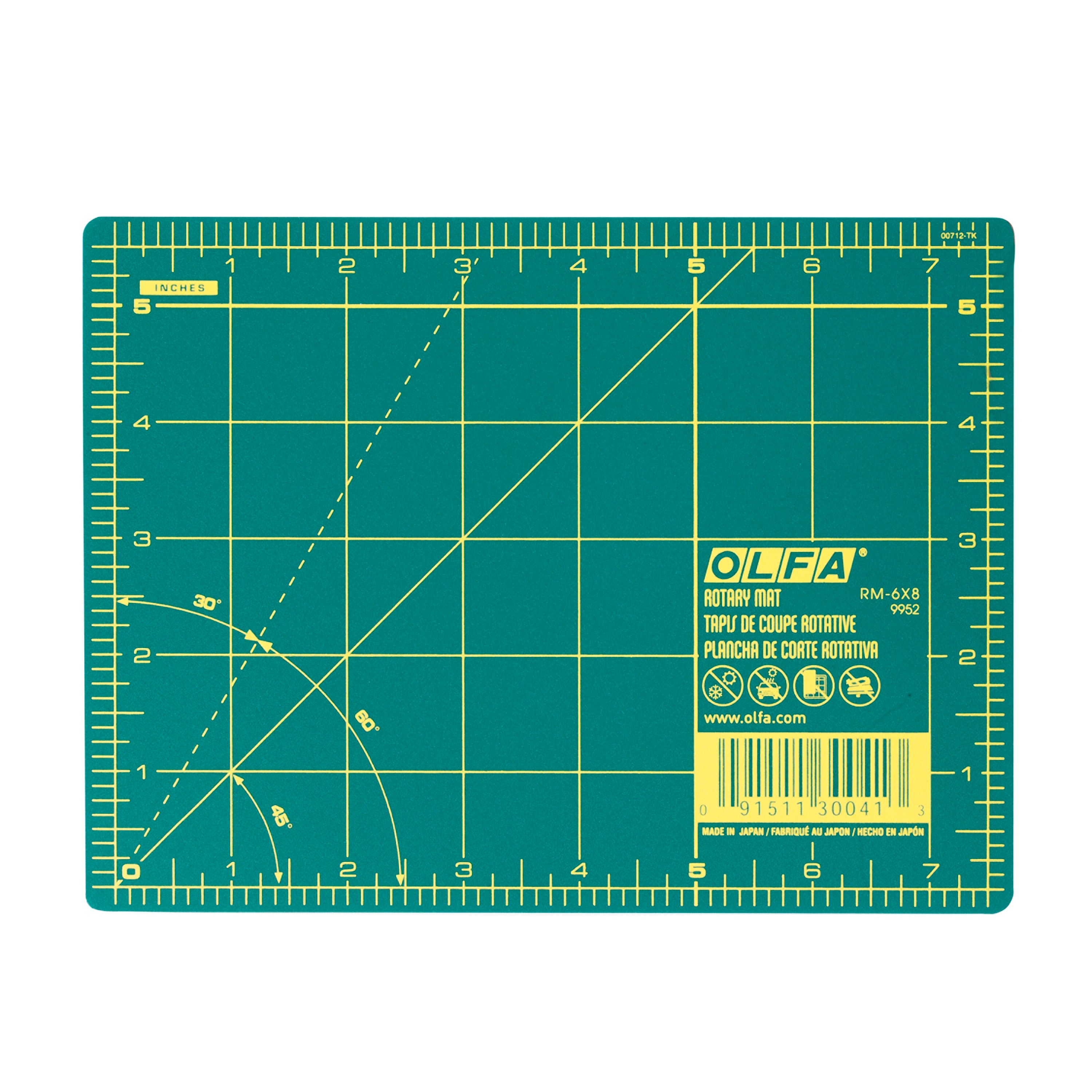 OLFA 6' x 8' Double Sided Rotary Mat, Green (RM-6x8) | 91511300413