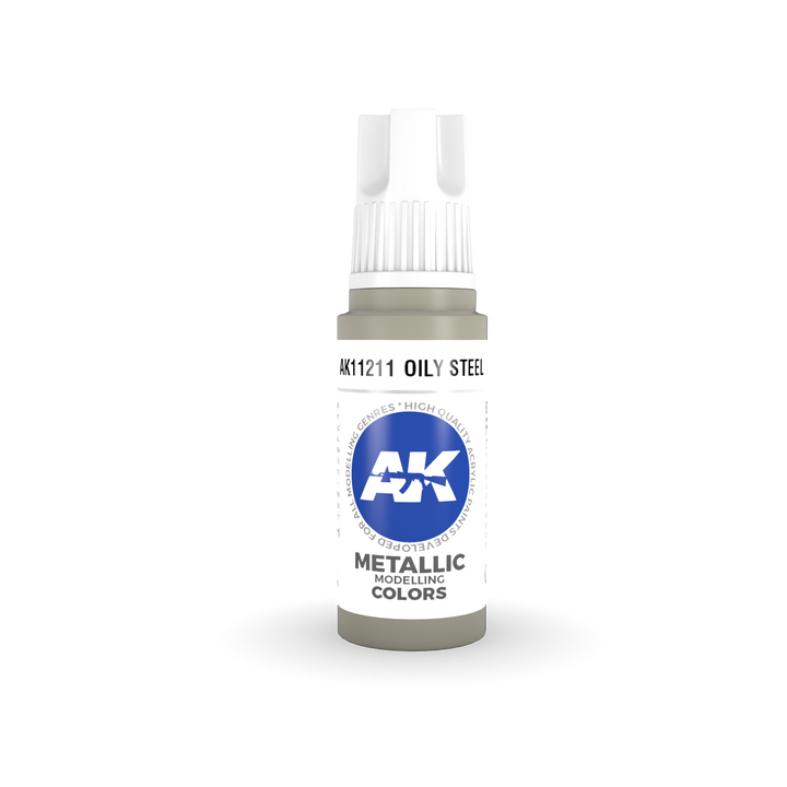 AK Interactive 3G Acrylic Oily Steel 17ml | 8435568304444