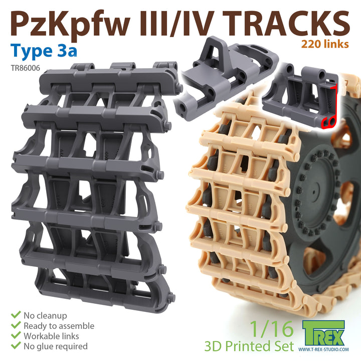 T-Rex Studio 1/16 PzKpfw.III/IV Tracks Type 3a | 6973984751296