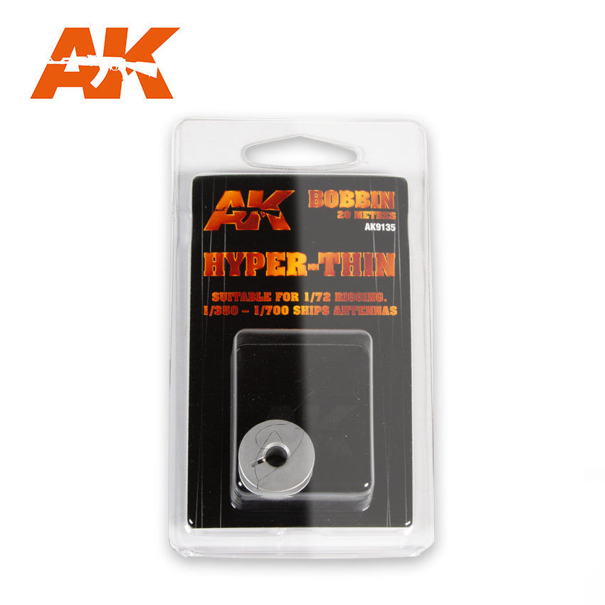 AK Interactive Elastic Rigging Bobbin Hyper-Thin for 1:72 / 1:360 / 1:700 - 20m / 66ft | 8435568307544
