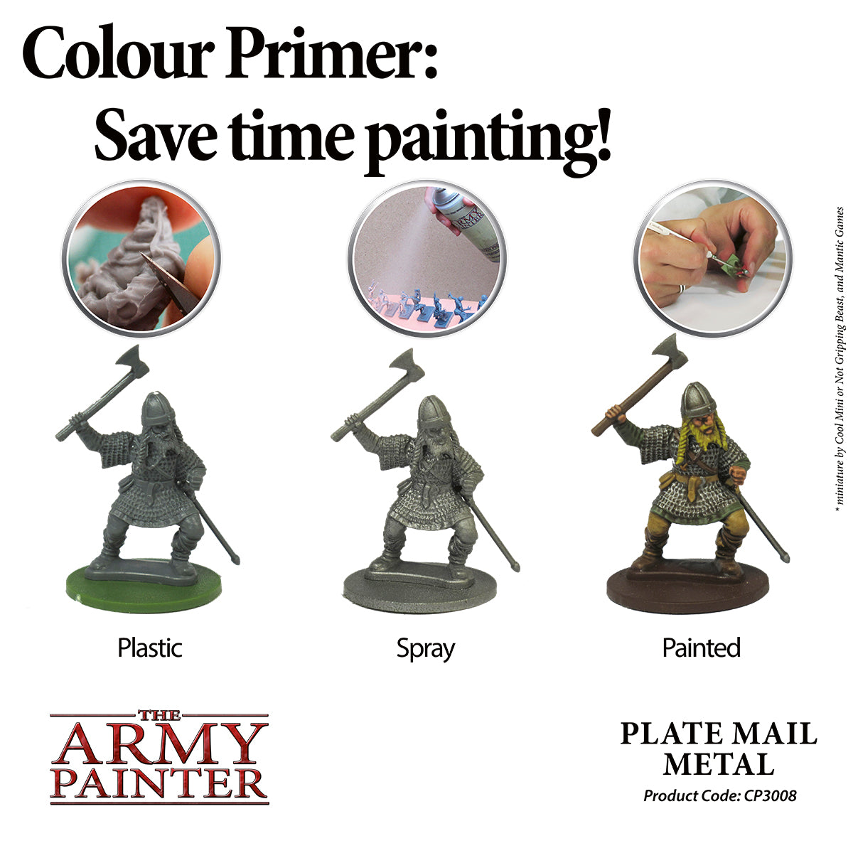 Army Painter Colour Primer - Plate Mail Metal | 2540101130087