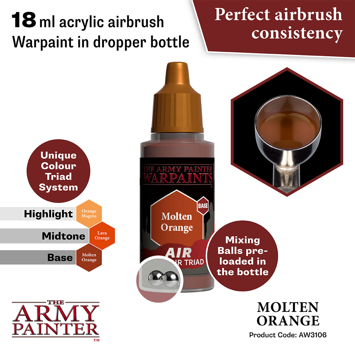 Army Painter Air Molten Orange | 5713799310681