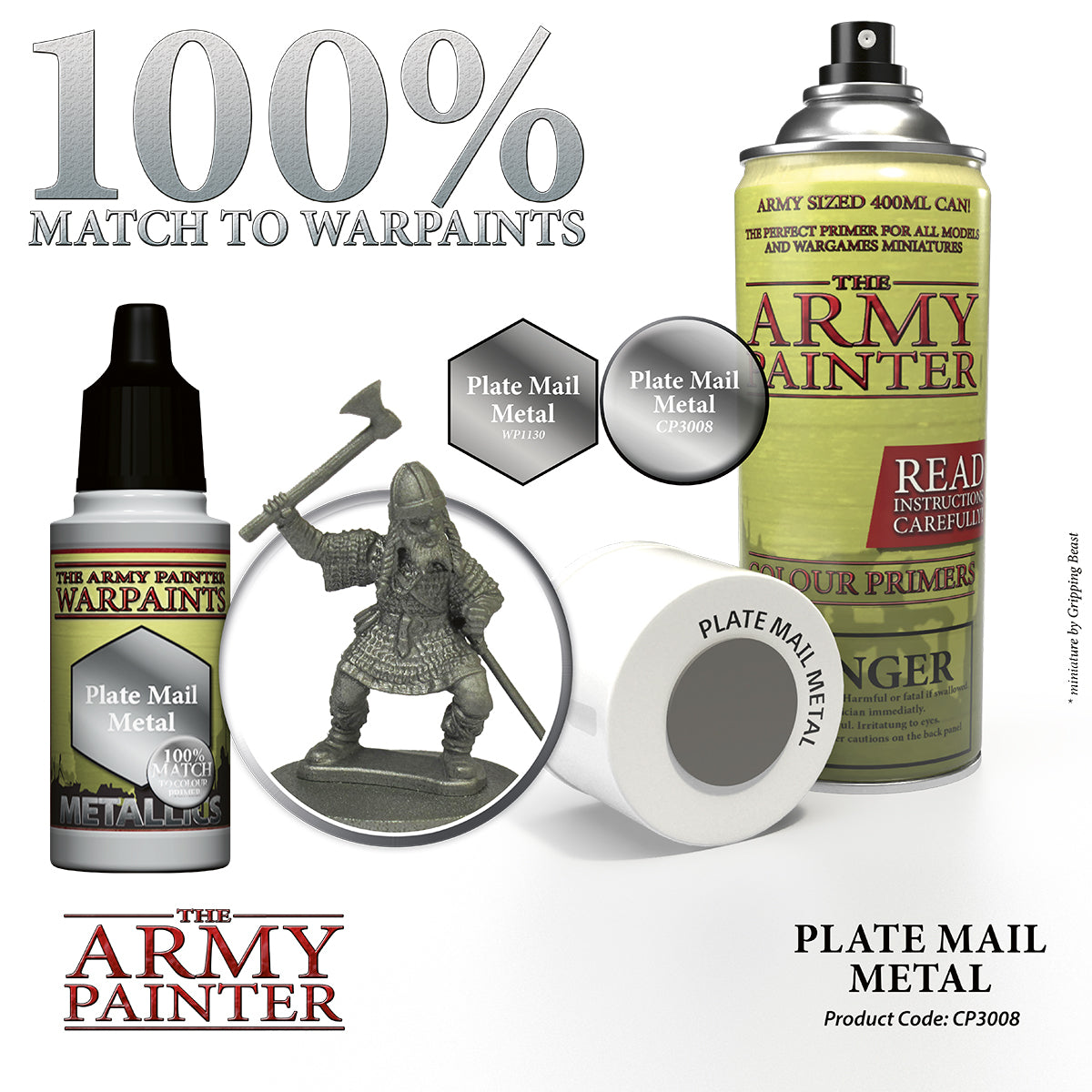 Army Painter Colour Primer - Plate Mail Metal | 2540101130087