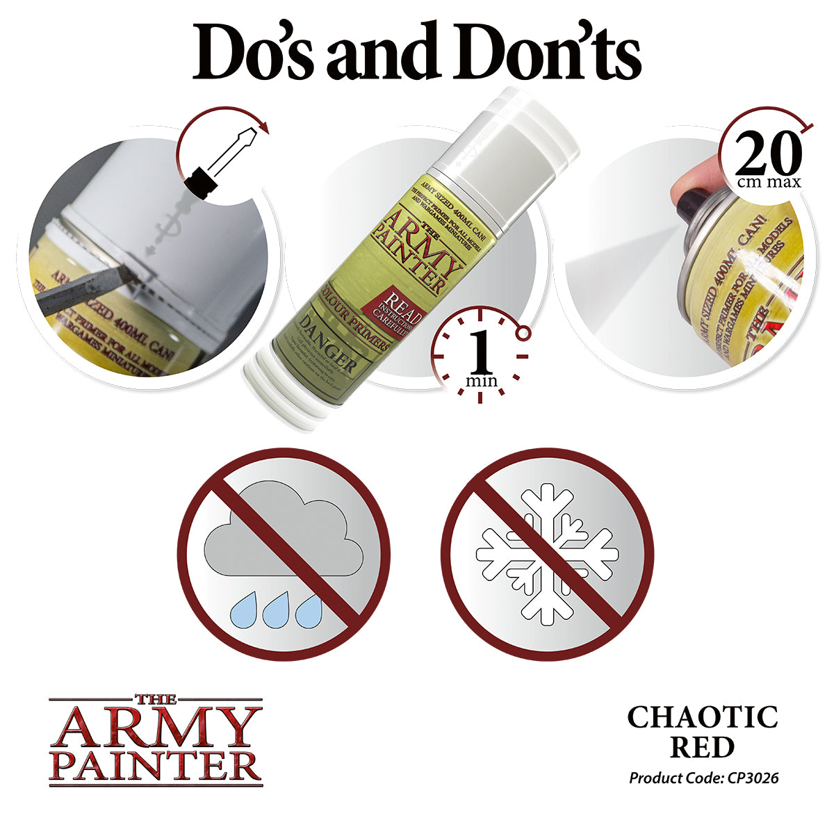Army Painter Colour Primer - Chaotic Red