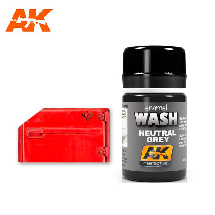 AK Interactive Neutral Grey For White/Black Wash | 8436535576772