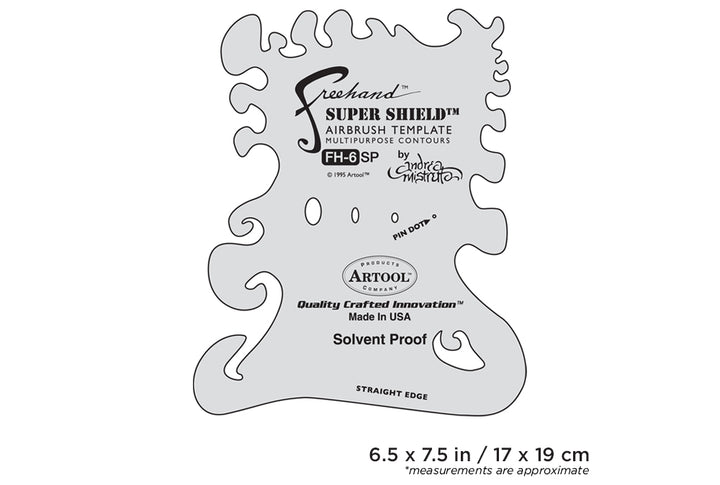 IWATA Artool #6 Super Shield Freehand Airbrush Template by Andrea Mistretta | 758240003168
