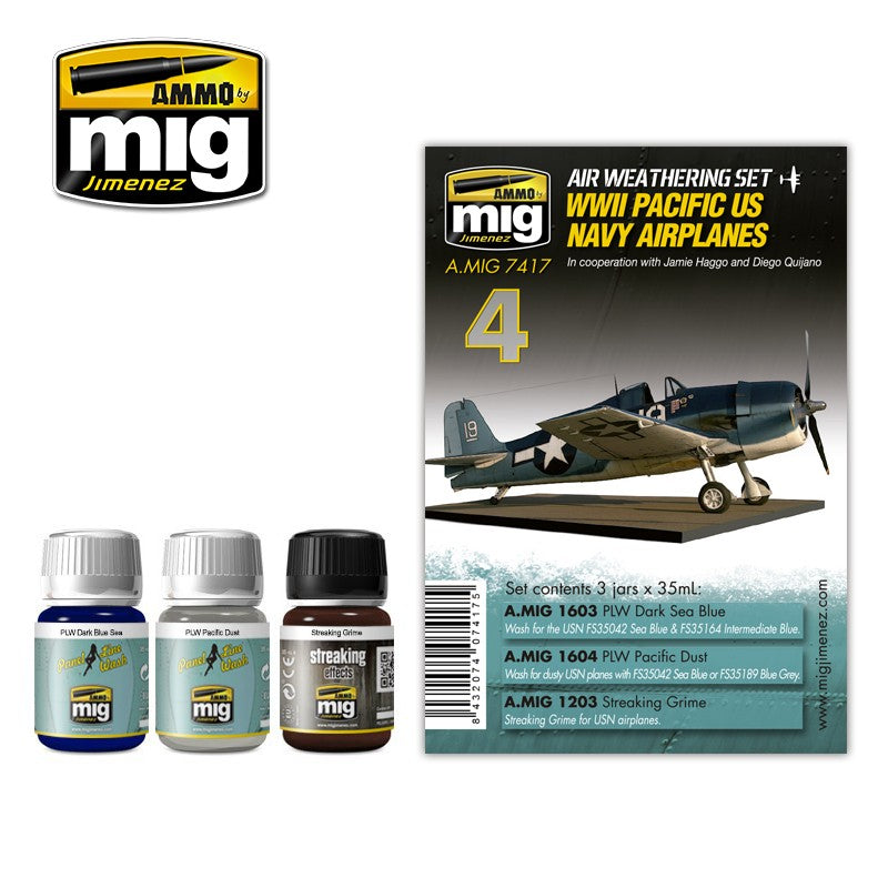 Ammo Mig WWII Pacific US Navy Airplanes Air Weathering Set | 8432074074175