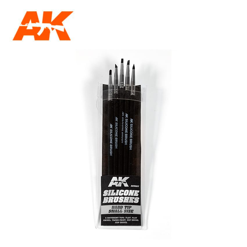 AK Interactive Silicone Brushes Hard Tip, Small - 5Pk | 8435568306967