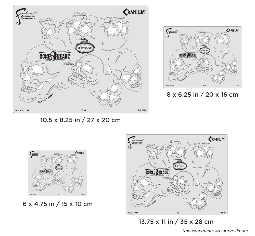 IWATA Artool Bone Headz CraniumFreehand Airbrush Template by Mike Lavallee | 758240003205