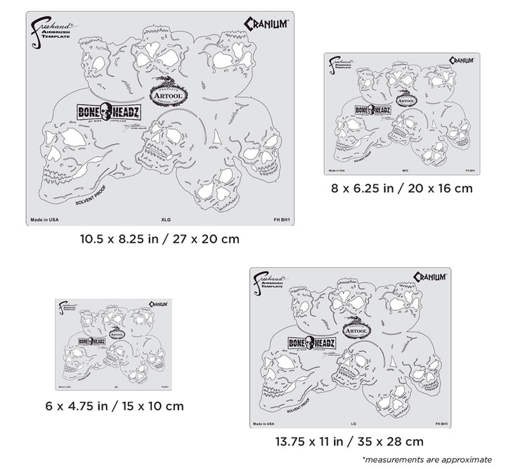 IWATA Artool Bone Headz CraniumFreehand Airbrush Template by Mike Lavallee | 758240003205