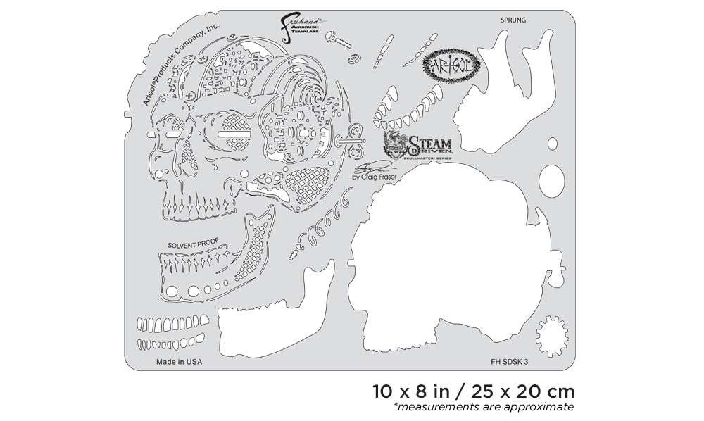 IWATA Artool Steam Driven Sprung Freehand Airbrush Template by Craig Fraser | 758240151067