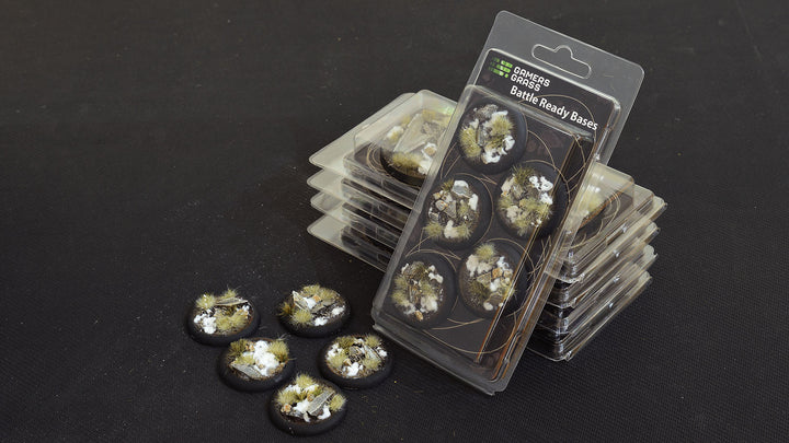 Gamers Grass Battle Ready Bases - Winter - Round Lip 40mm (x5) | 738956788368