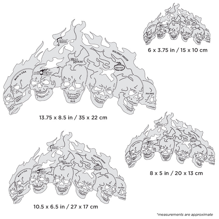 IWATA Artool Hot Headz Hell Riders Freehand Airbrush Template by Mike Lavallee | 758240004011