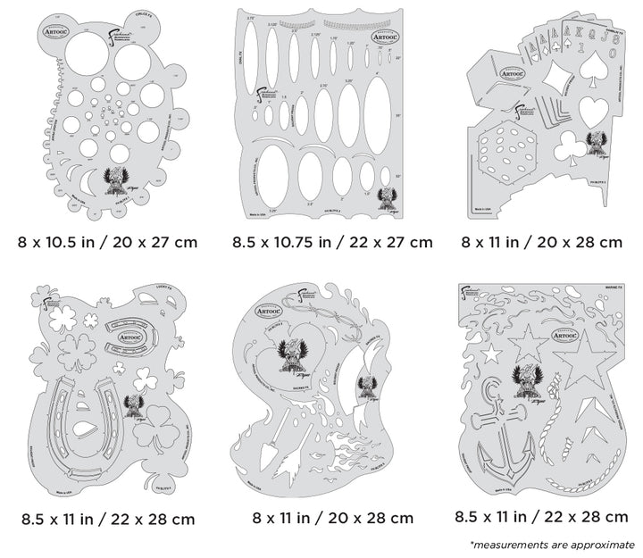 IWATA Artool Blasted FX Set Freehand Airbrush Template by Ryan 'Ryno' Templeton | 758240150978