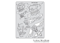IWATA Artool Son of Skullmaster Devil or Angel Freehand Airbrush Template by Craig Fraser | 758240038092