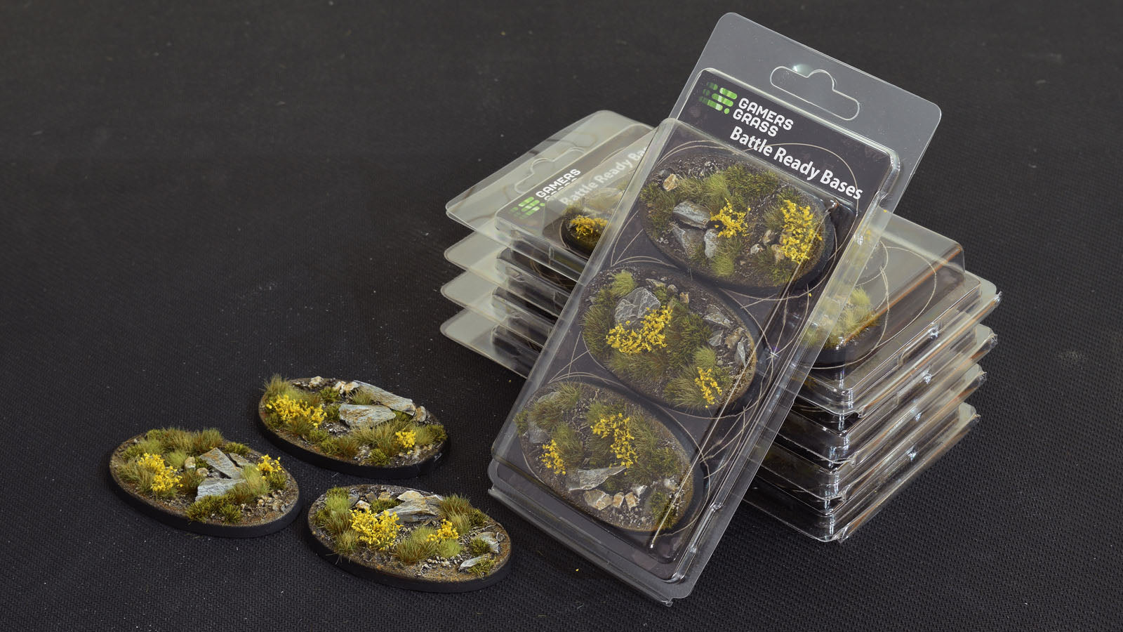 Gamers Grass Battle Ready Bases - Highland - Oval 75mm (x3) | 738956788498