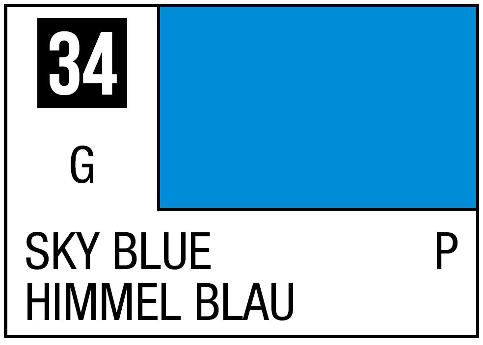 Mr Hobby Mr. Color 34 - Sky Blue (Gloss/Primary) - 10ml | 4973028535921