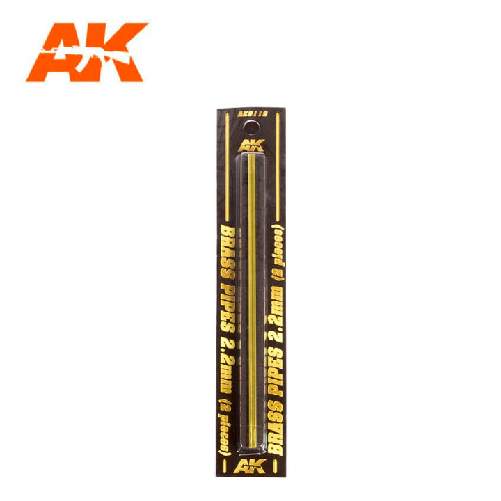 AK Interactive BRASS PIPES 2.2mm, 2 units | 8435568307254