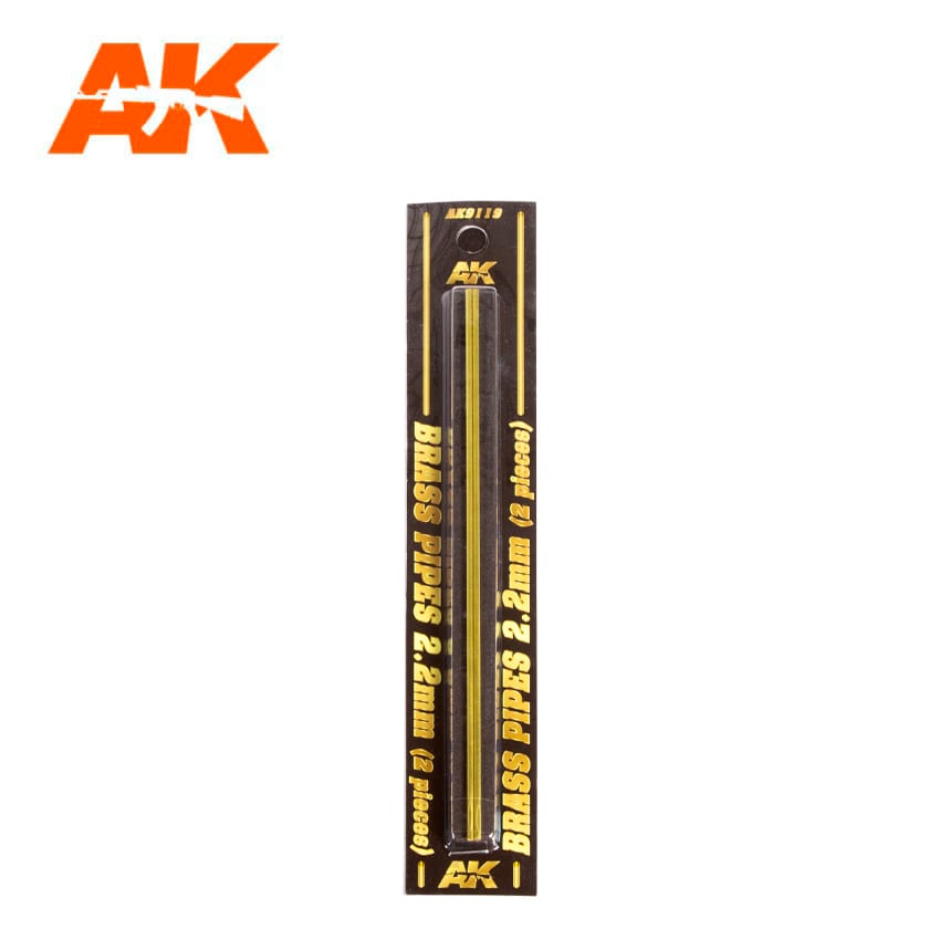 AK Interactive BRASS PIPES 2.2mm, 2 units | 8435568307254