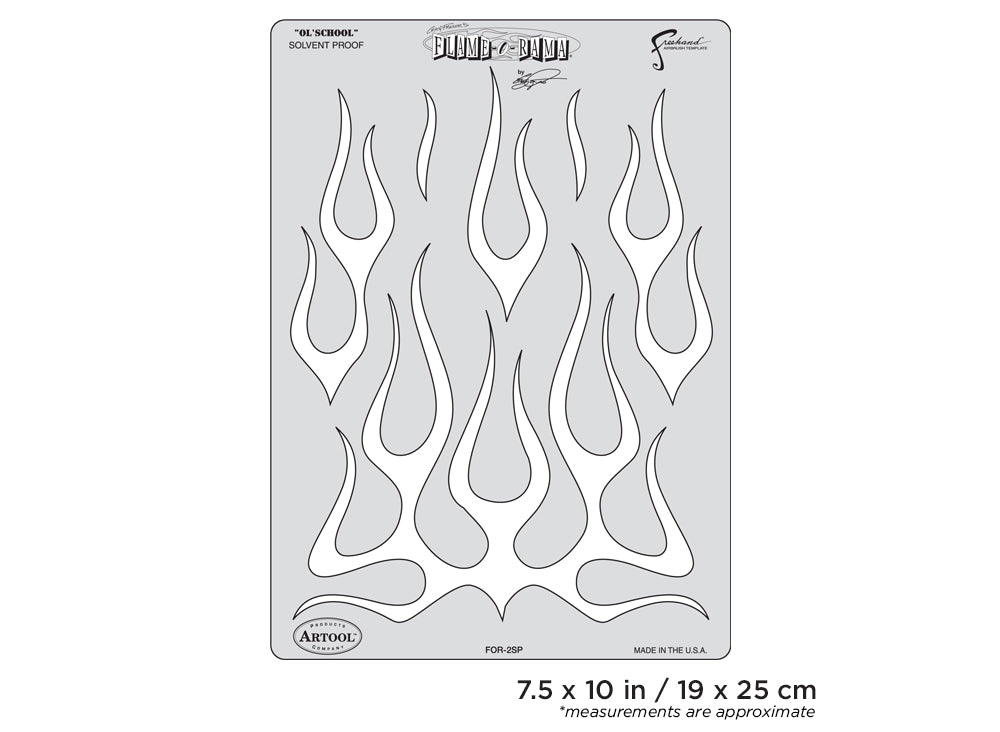 IWATA Artool Freehand Airbrush Templates Flame-o-rama Ol' School by Craig Fraser | 758240038214