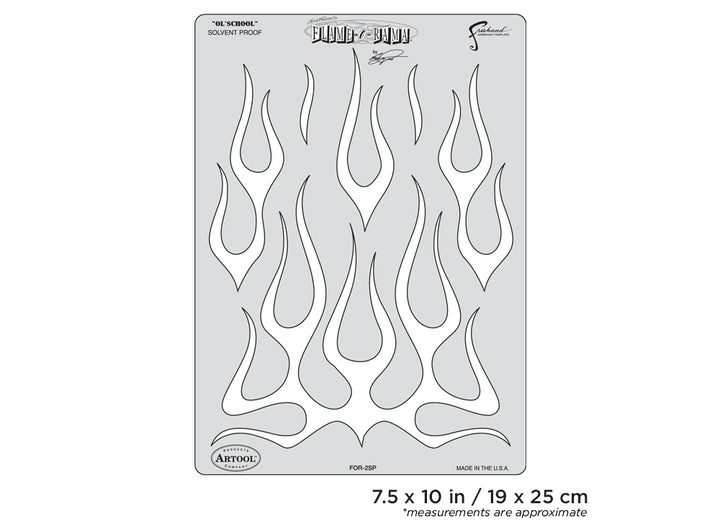 IWATA Artool Freehand Airbrush Templates Flame-o-rama Ol' School by Craig Fraser | 758240038214