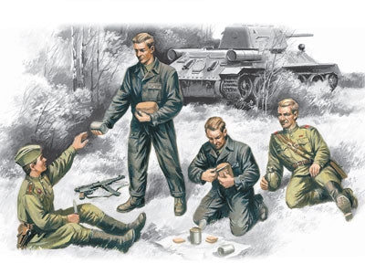 ICM Soviet Tank Crew (1943-1945) (4 figures - 2 officers, 2 tankmen) - UPC 4823044400737 | 4823044400737