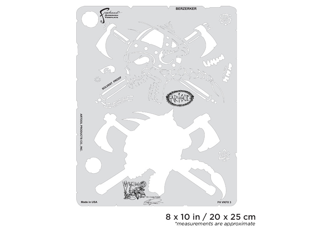 IWATA Artool Viking FX Berzerker Freehand Airbrush Template by Craig Fraser | 758240150862