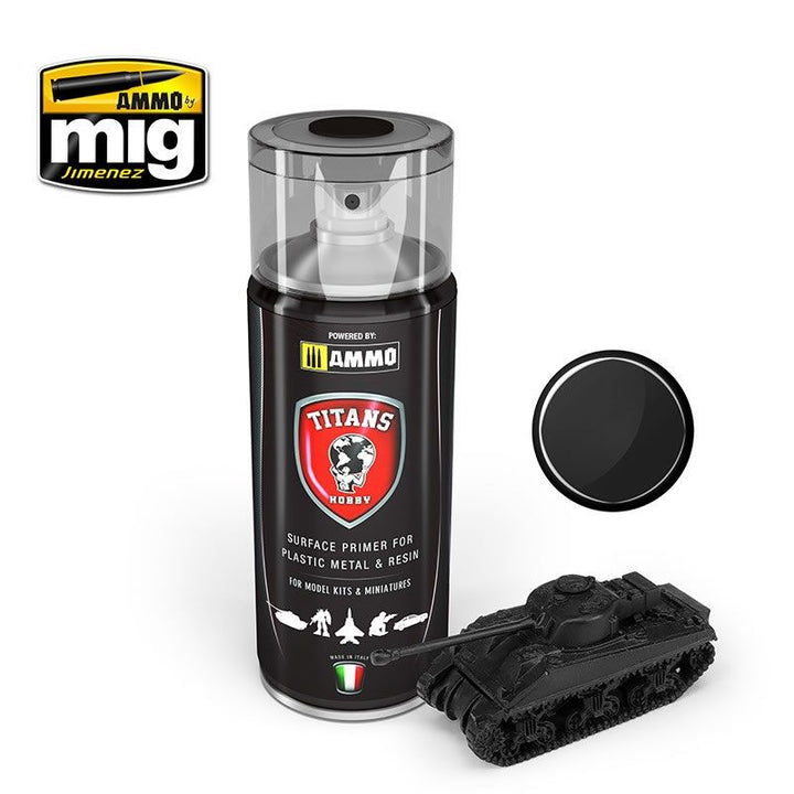 Titans Hobby Black Matt Primer, 400ml Spray | 7426842918847