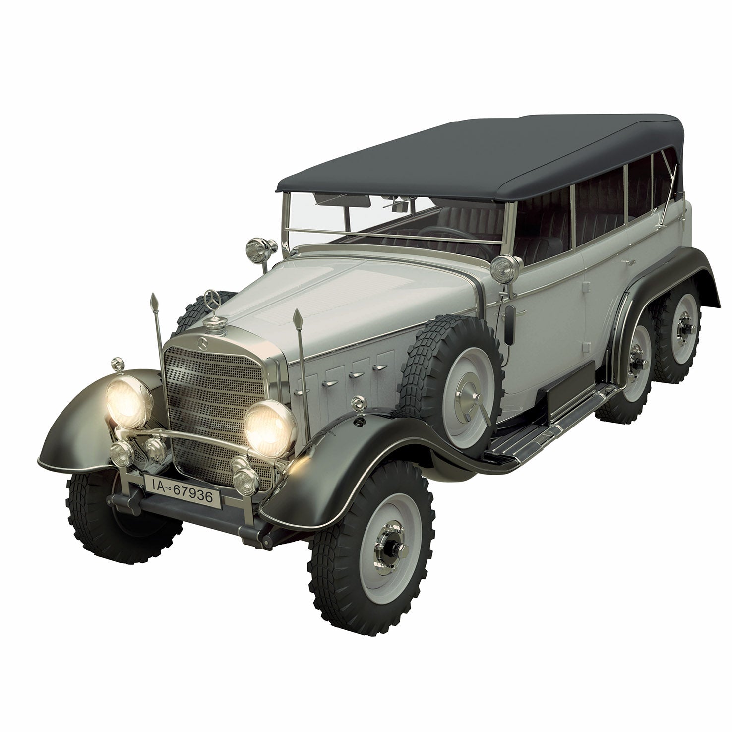 ICM 1/72 G4 (1935 production) Soft Top, WWII German Staff Car, snap fit/no glue | 4823044403974