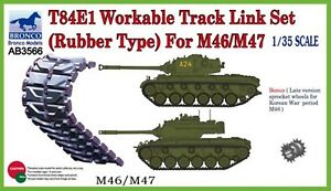 Bronco Models 1/35 T-84E1 Workable Track Link Set (Rubber Type) For M46/M47 | 4544032707224
