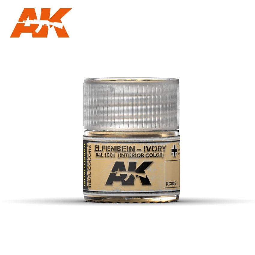 AK Interactive Real Colors Elfenbein-Ivory RAL 1001 (Interior Color) 10ml | 8436564922793