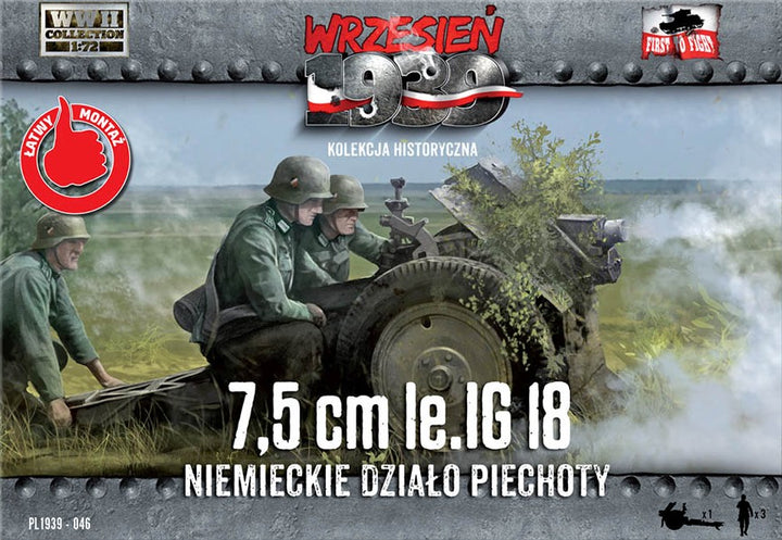 First to Fight LiG 18 German Infantry Gun on DS wheels | 9788364186509
