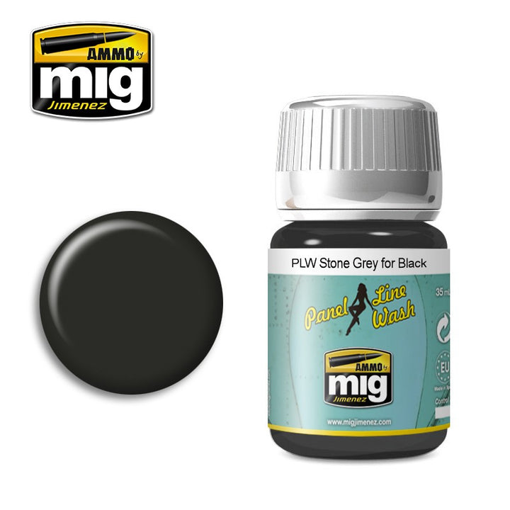 Ammo Mig Stone Grey for Black Panel Line Wash | 8432074016151